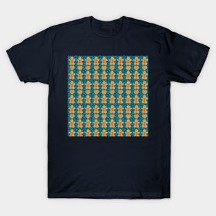 Gingerbread Cookies and Sprinkles on Teal T-Shirt